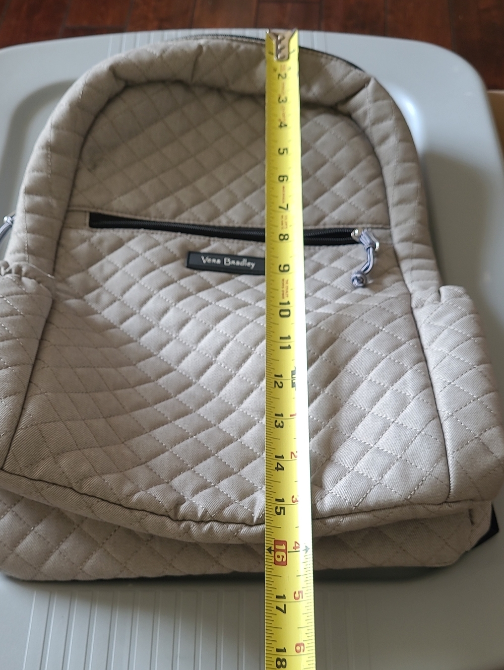 Vera Bradley Gray Quilted Backpack Bag OS - Picture 9 of 10